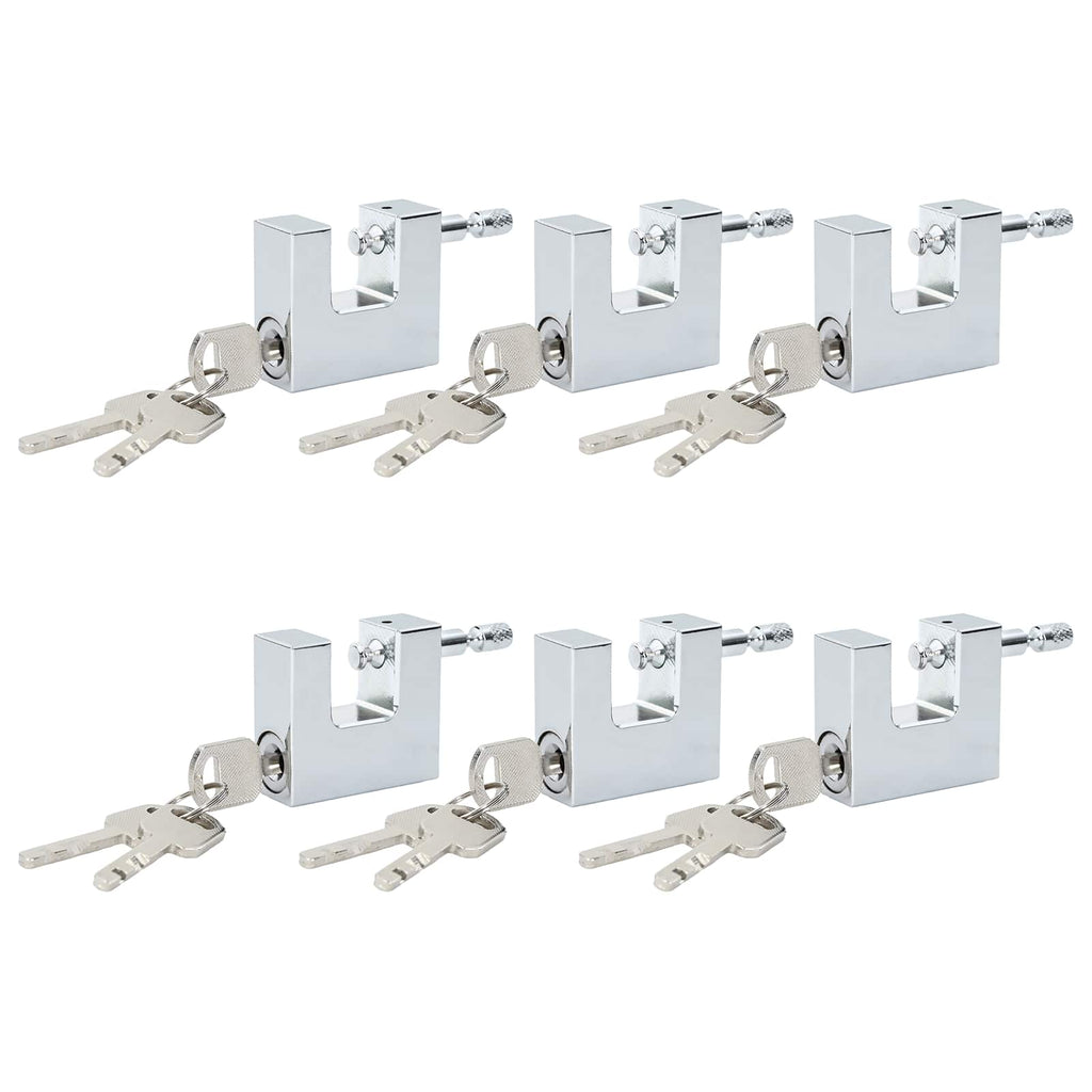 vidaXL Kłódka 6 pcs Srebrny Stal
