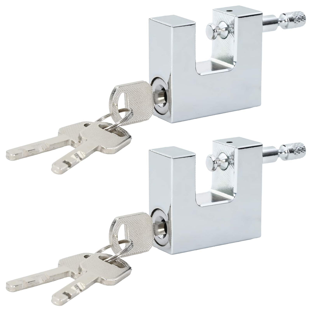 vidaXL Kłódka 2 pcs Srebrny Stal