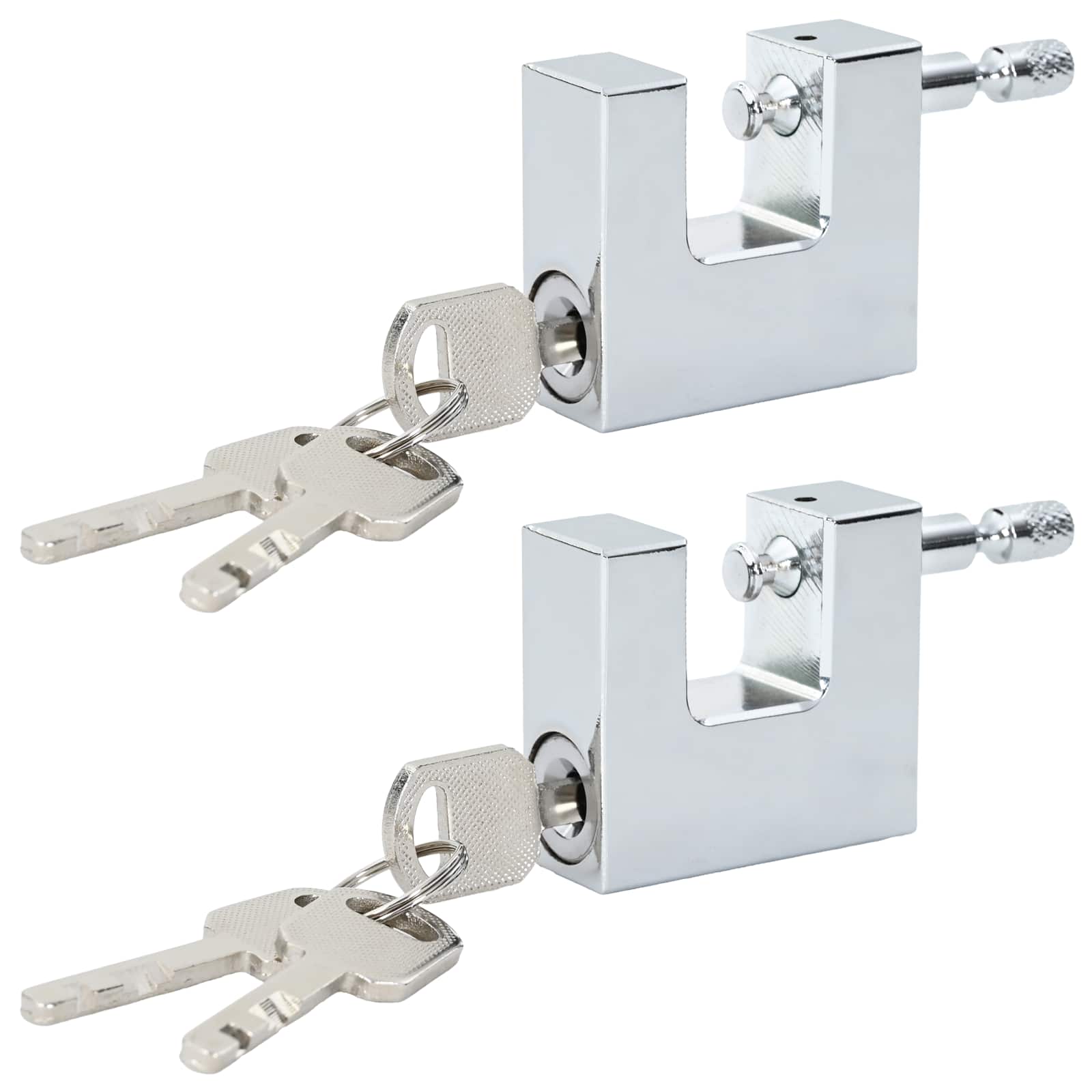 vidaXL Kłódka 2 pcs Srebrny Stal