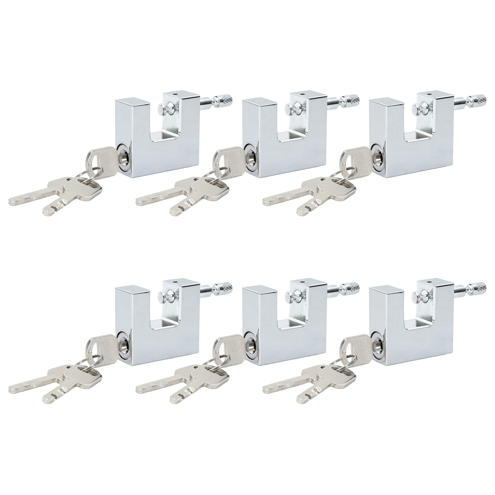 vidaXL Kłódka 6 pcs Srebrny Stal