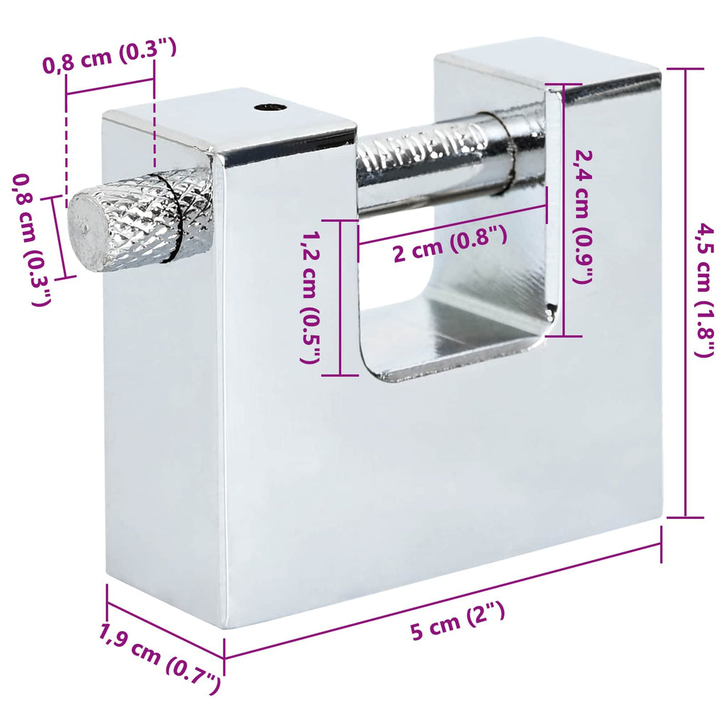 vidaXL Kłódka 6 pcs Srebrny Stal