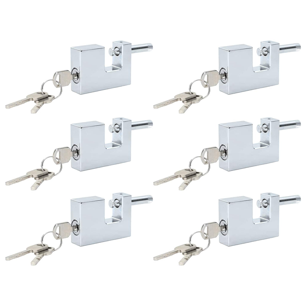 vidaXL Kłódka 6 pcs Srebrny Stal