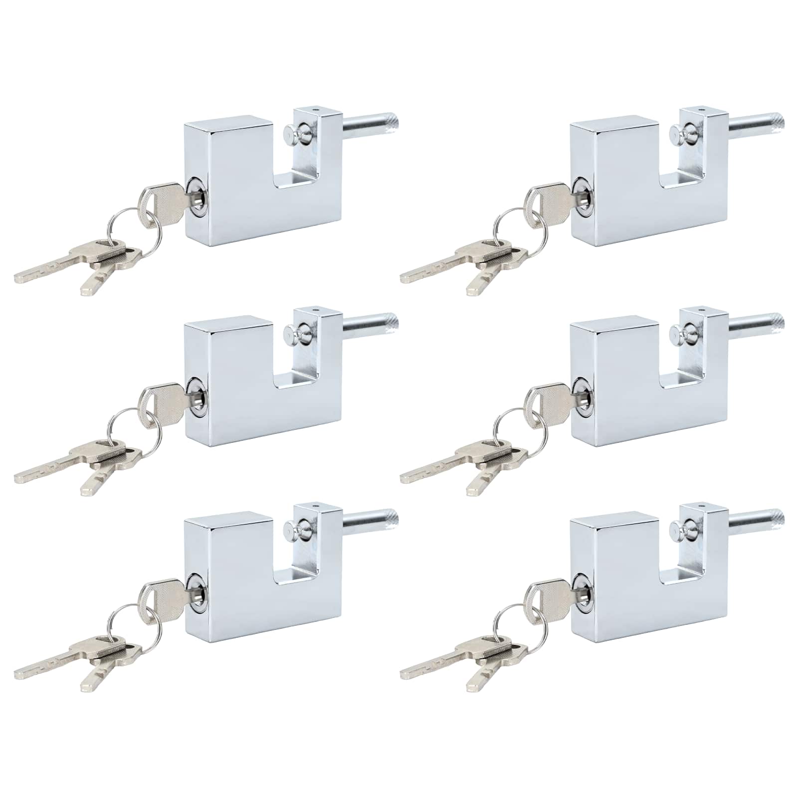 vidaXL Kłódka 6 pcs Srebrny Stal