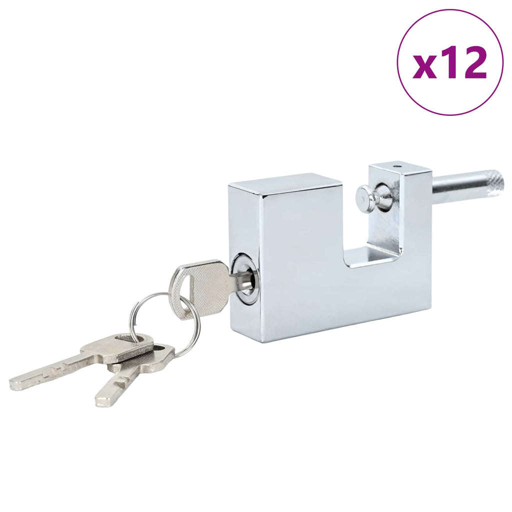 vidaXL Kłódka 12 pcs Srebrny Stal