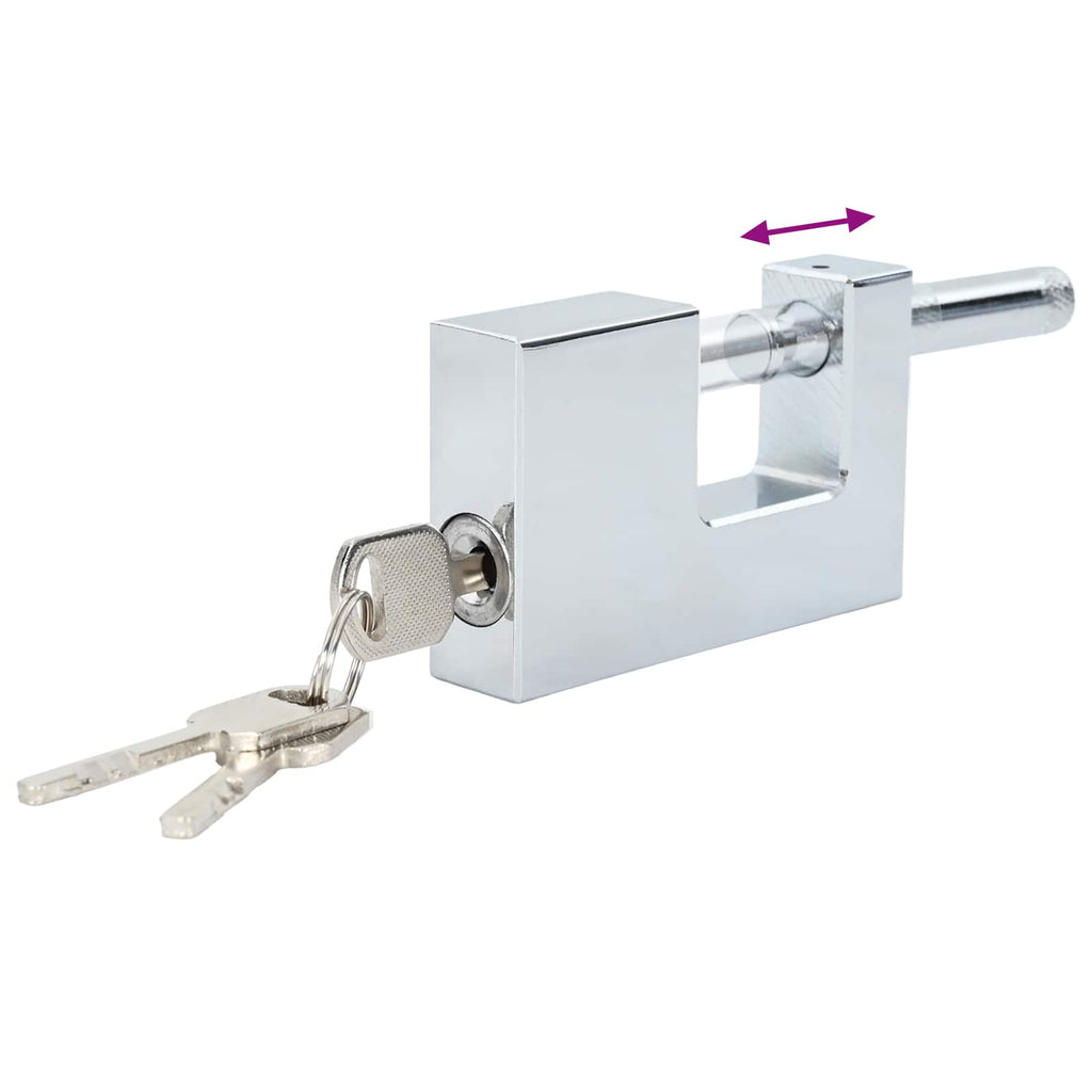 vidaXL Kłódka 2 pcs Srebrny Stal