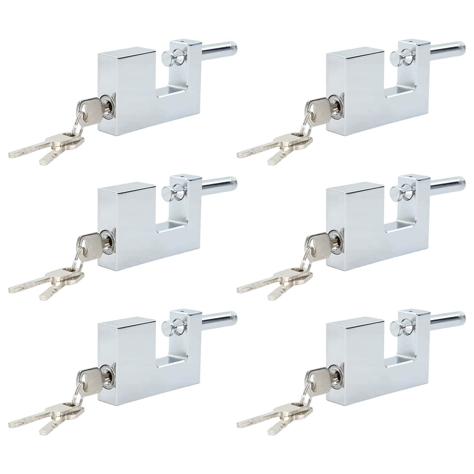 vidaXL Kłódka 6 pcs Srebrny Stal