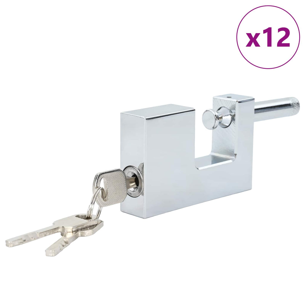 vidaXL Kłódka 12 pcs Srebrny Stal