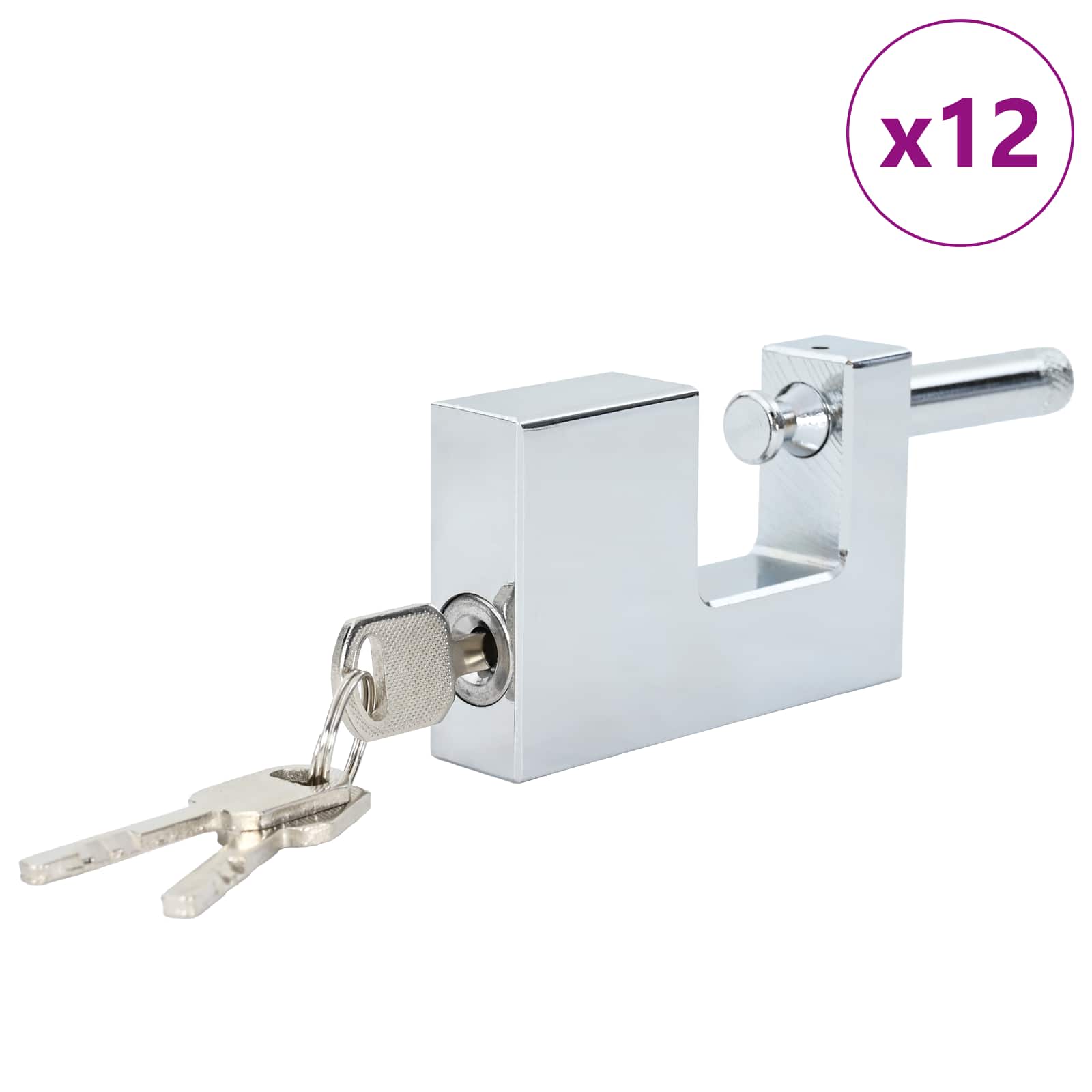 vidaXL Kłódka 12 pcs Srebrny Stal
