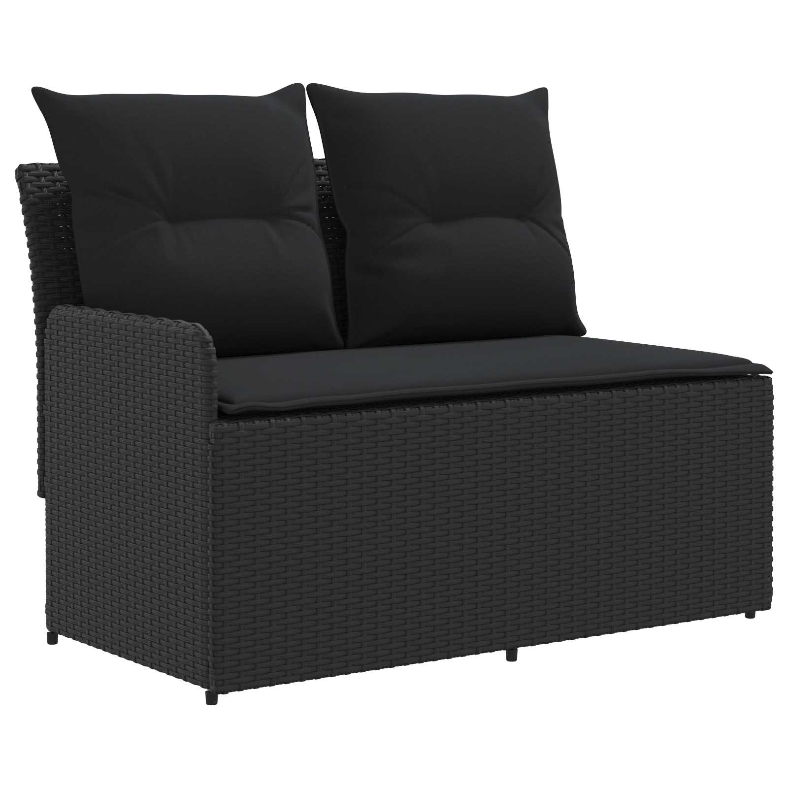 vidaXL Sofa ogrodowa z podłokietnikami i sofą narożną 2 Sztuka Czarny