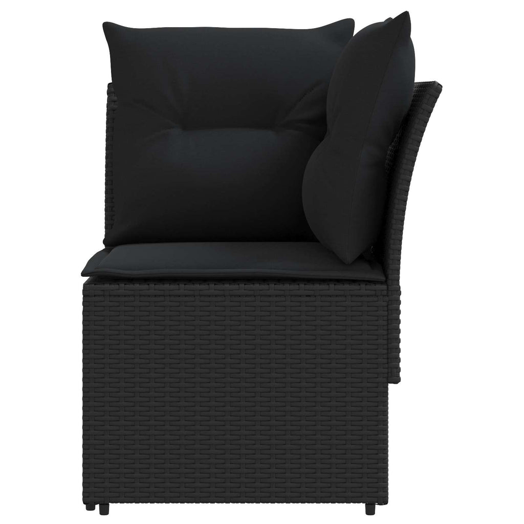 vidaXL Sofa ogrodowa z podłokietnikami i sofą narożną 2 Sztuka Czarny