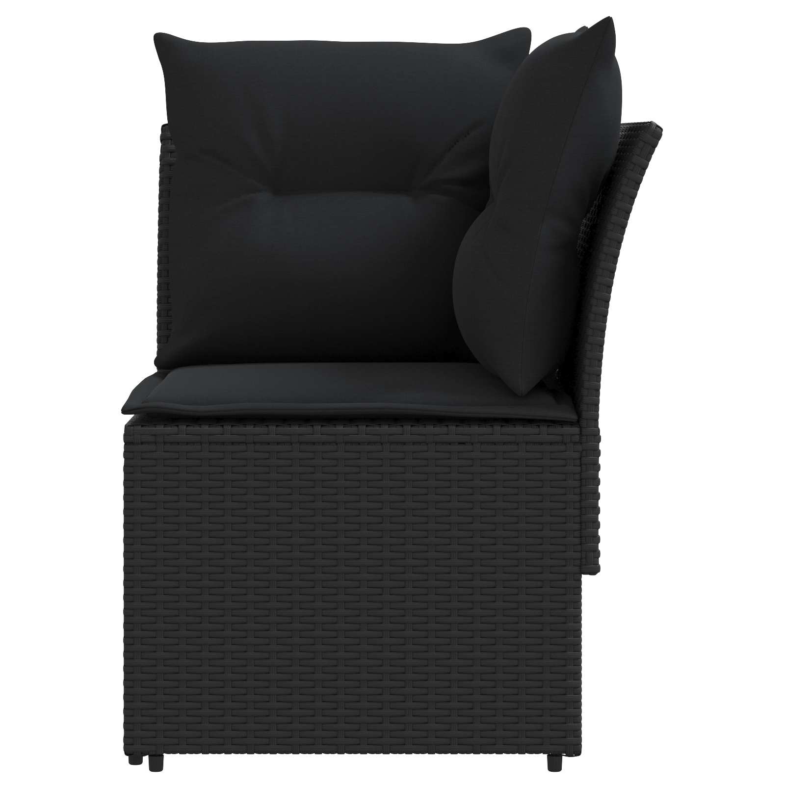 vidaXL Sofa ogrodowa z podłokietnikami i sofą narożną 2 Sztuka Czarny