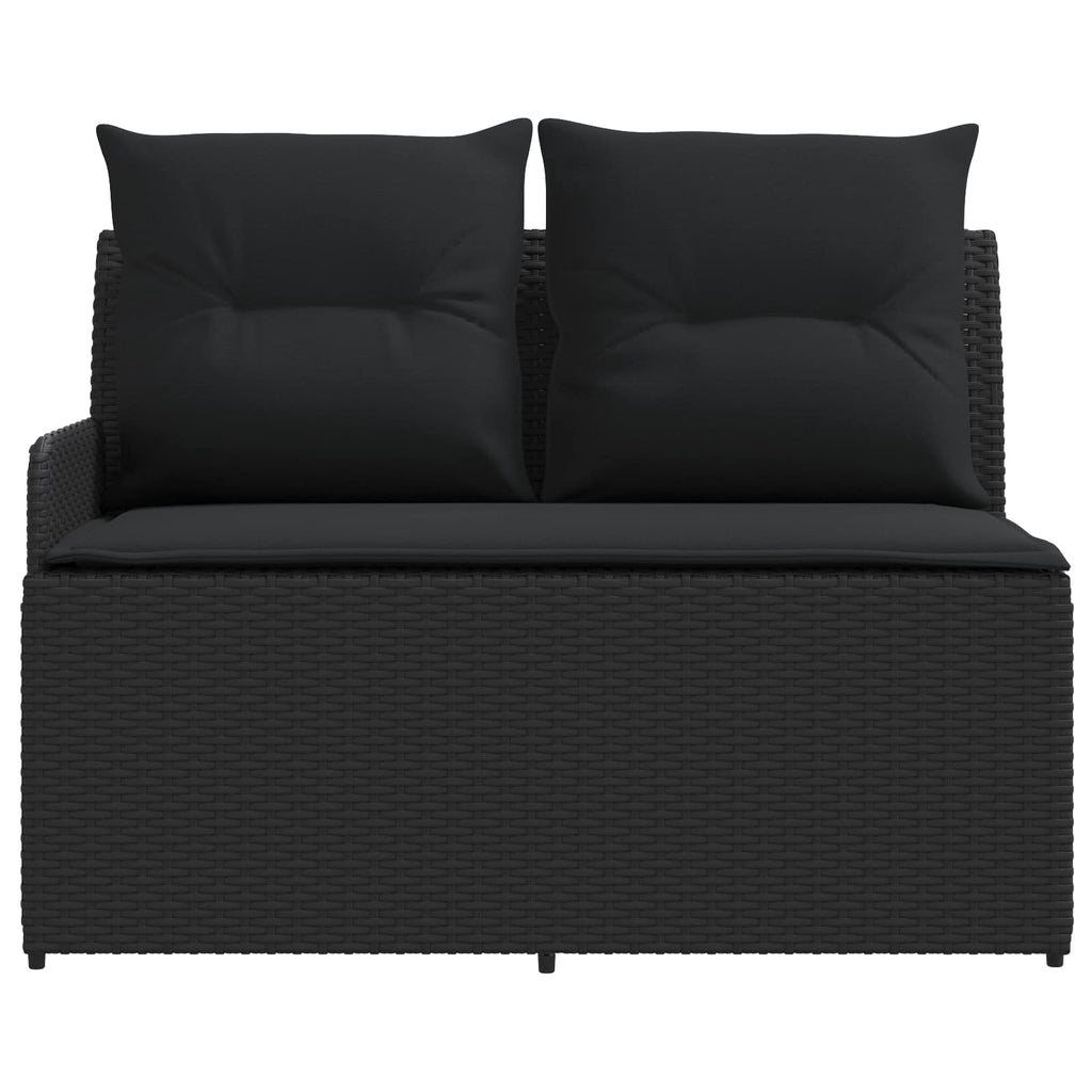 vidaXL Sofa ogrodowa z podłokietnikami i sofą narożną 2 Sztuka Czarny