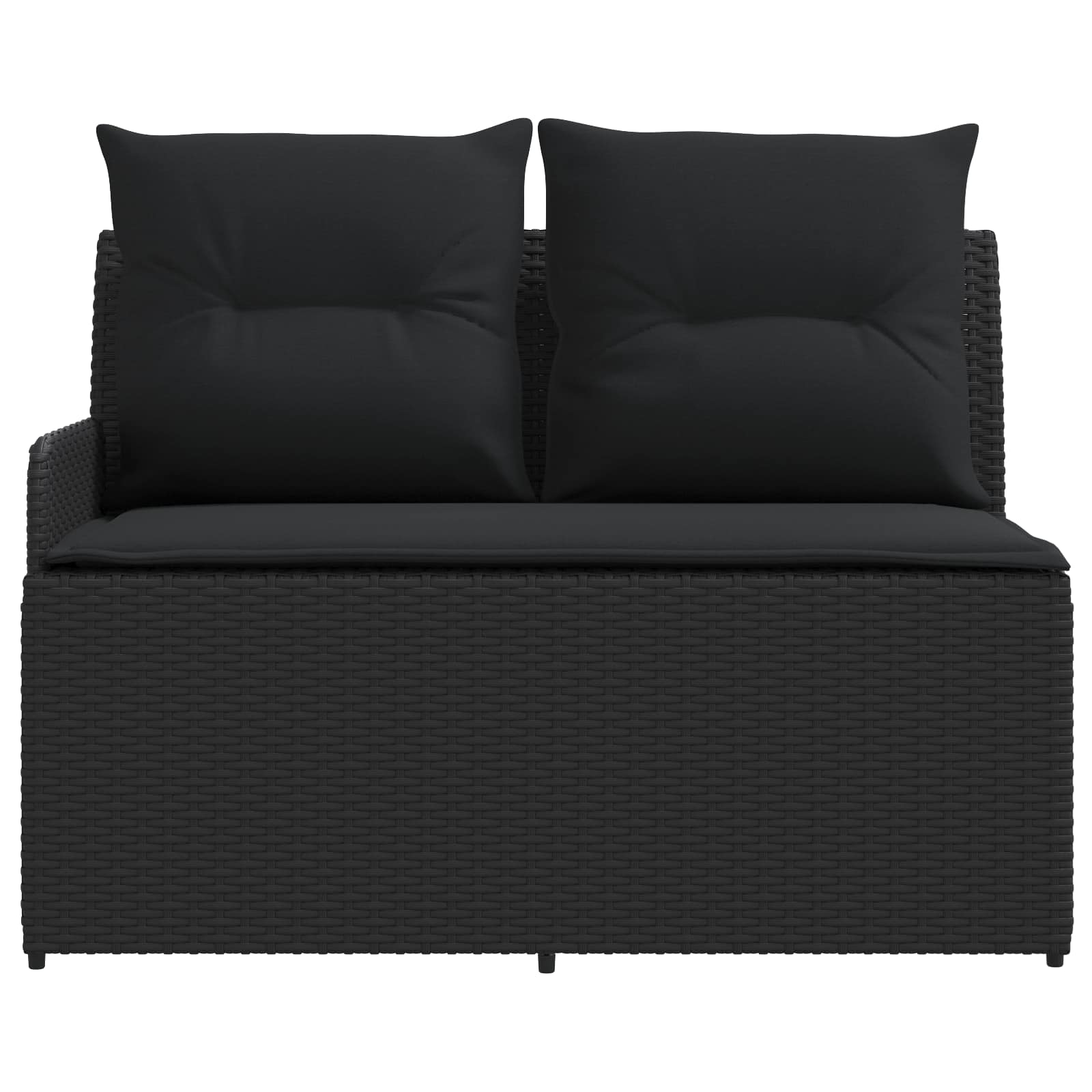 vidaXL Sofa ogrodowa z podłokietnikami i sofą narożną 2 Sztuka Czarny