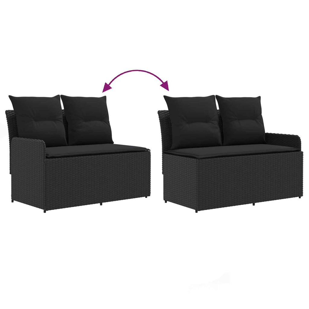 vidaXL Sofa ogrodowa z podłokietnikami i sofą narożną 2 Sztuka Czarny