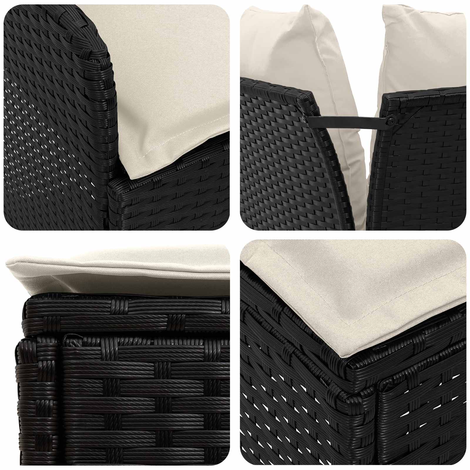 vidaXL Sofa ogrodowa z podłokietnikami i sofą narożną 2 Sztuka