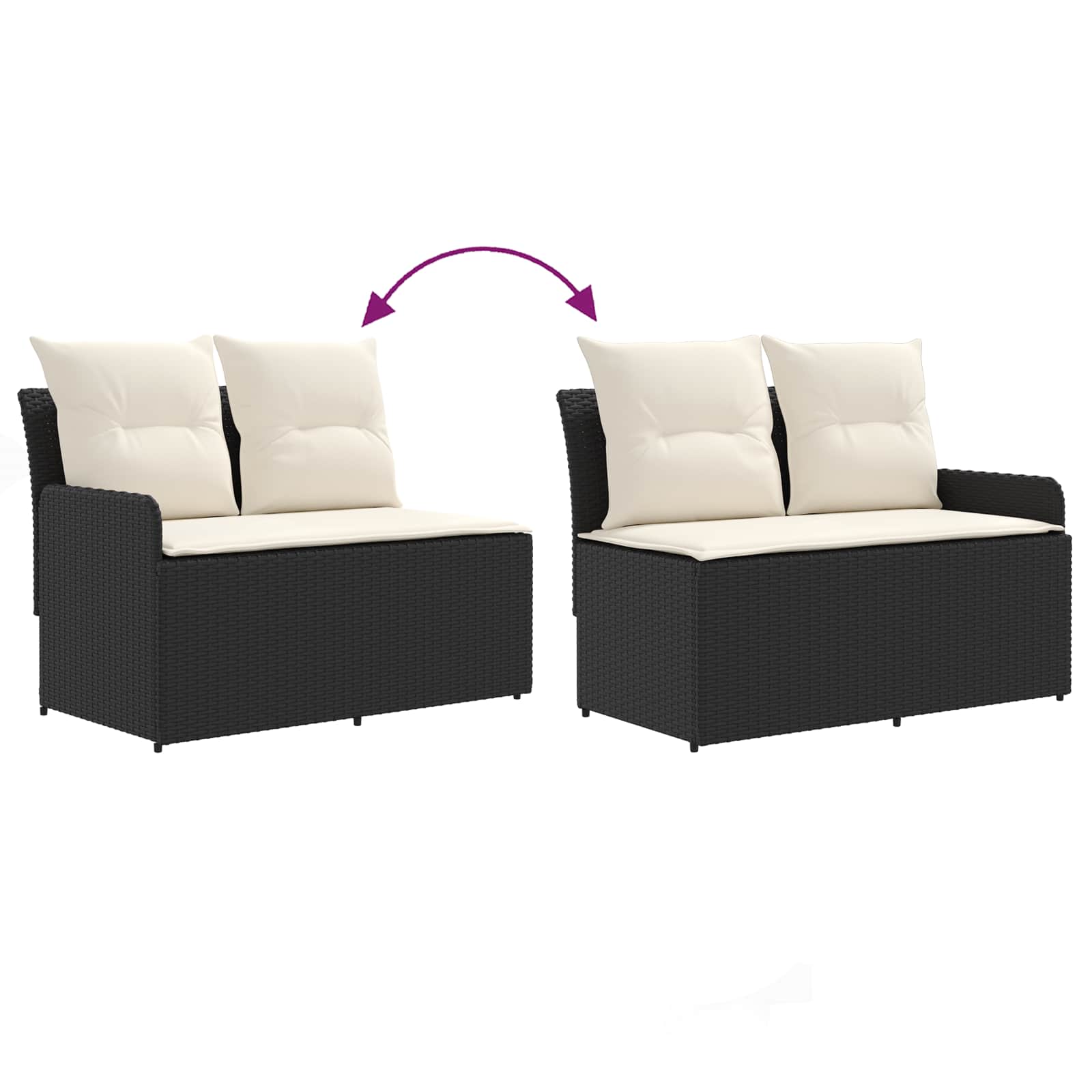 vidaXL Sofa ogrodowa z podłokietnikami i sofą narożną 2 Sztuka