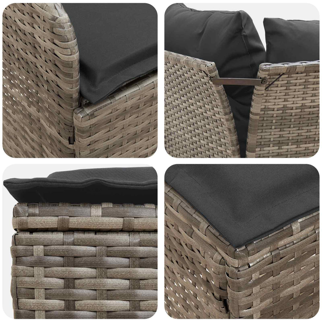 vidaXL Sofa ogrodowa z podłokietnikami i sofą narożną 2 Sztuka