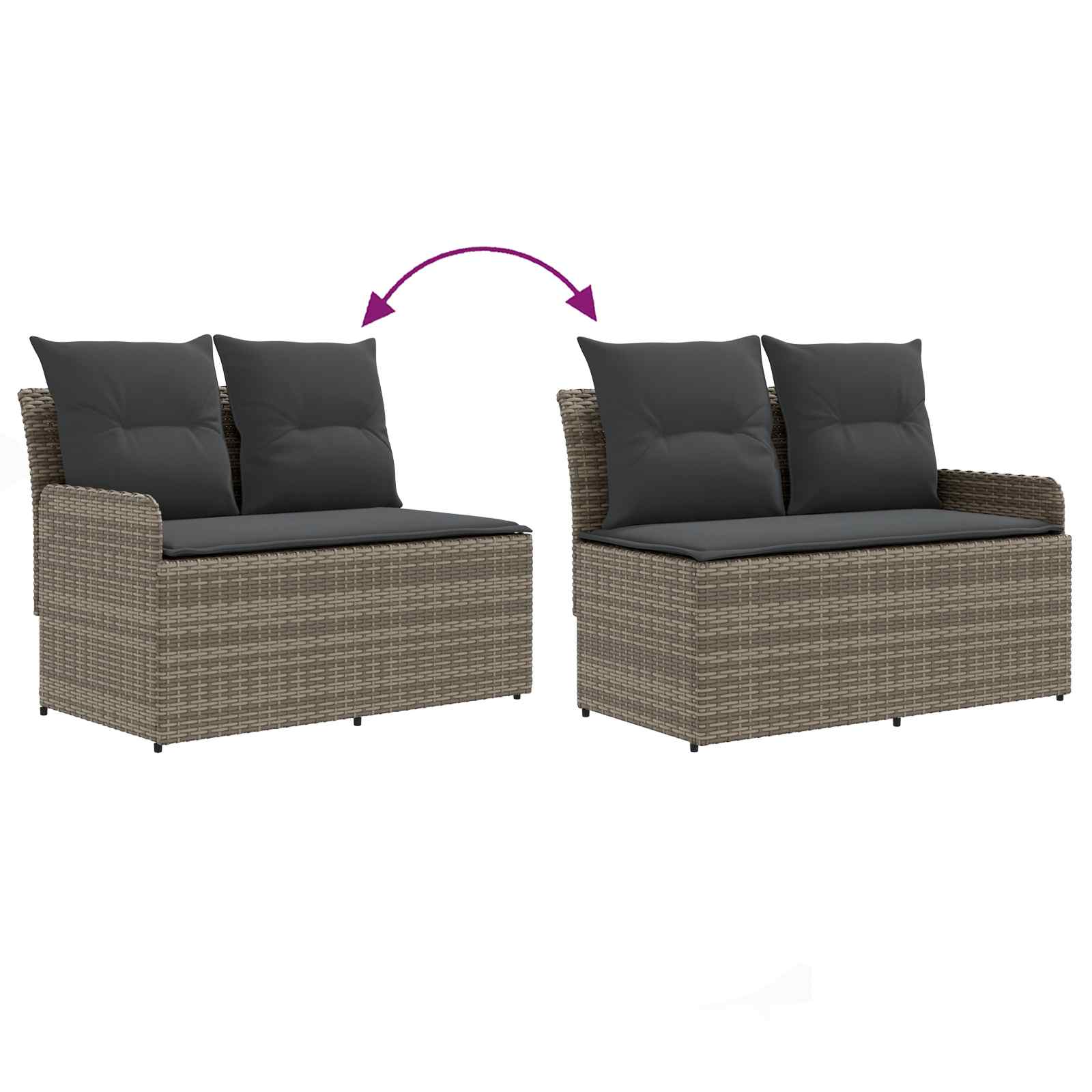 vidaXL Sofa ogrodowa z podłokietnikami i sofą narożną 2 Sztuka