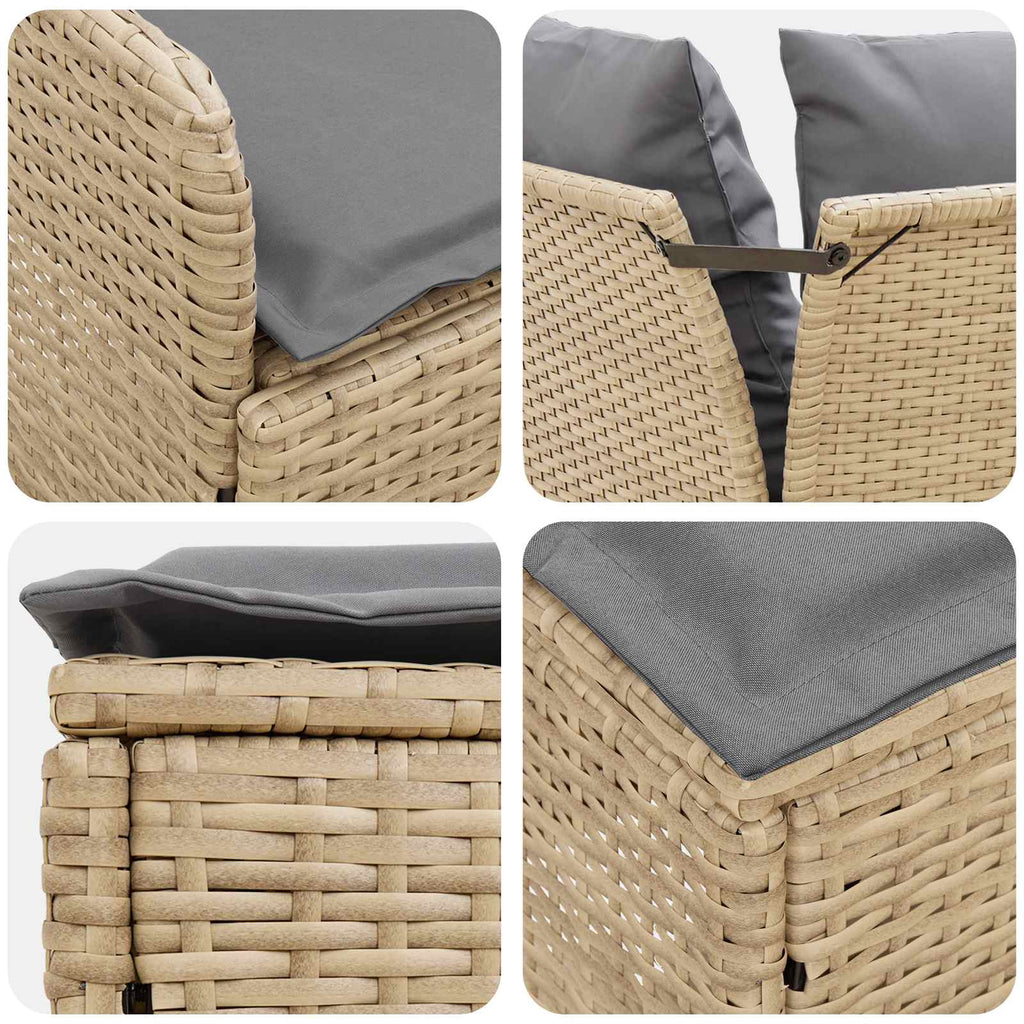 vidaXL Sofa ogrodowa z podłokietnikami i sofą narożną 2 Sztuka