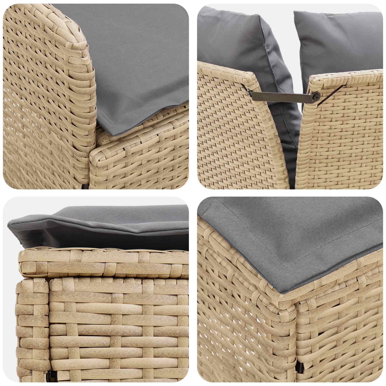 vidaXL Sofa ogrodowa z podłokietnikami i sofą narożną 2 Sztuka