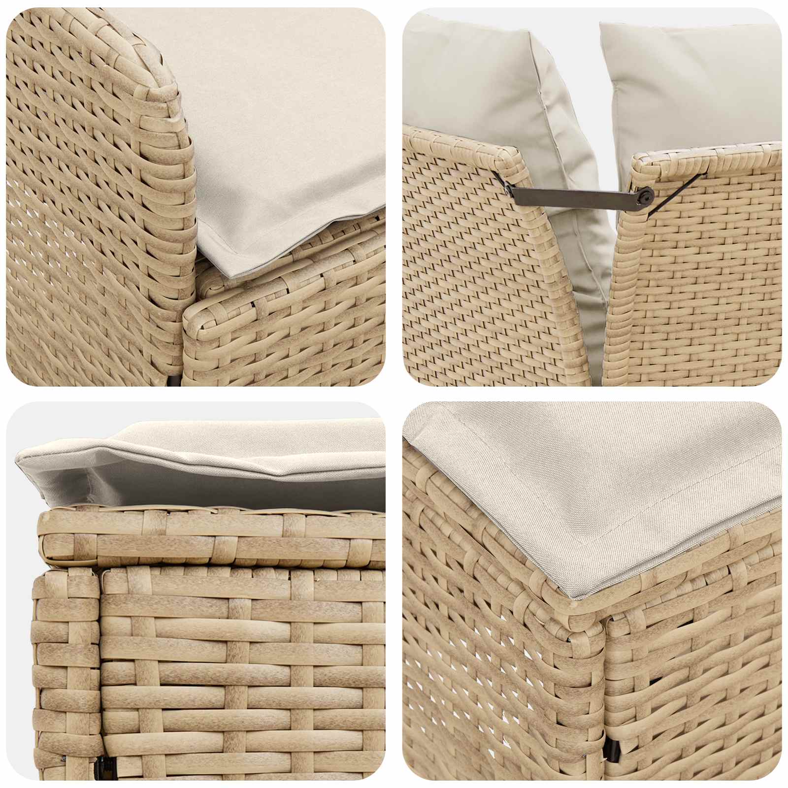 vidaXL Sofa ogrodowa z podłokietnikami i sofą narożną 2 Sztuka