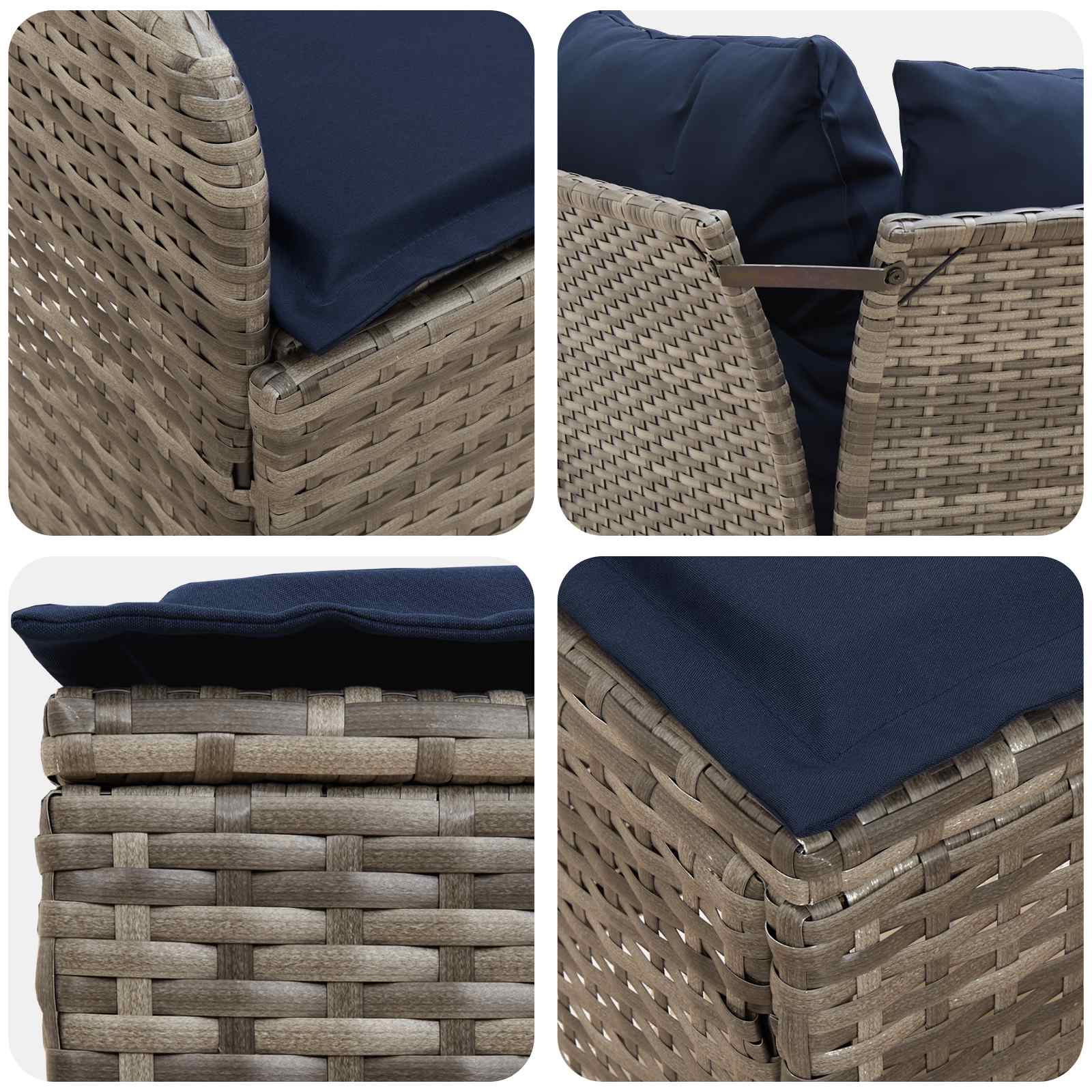 vidaXL Sofa ogrodowa z podłokietnikami i sofą narożną 2 Sztuka