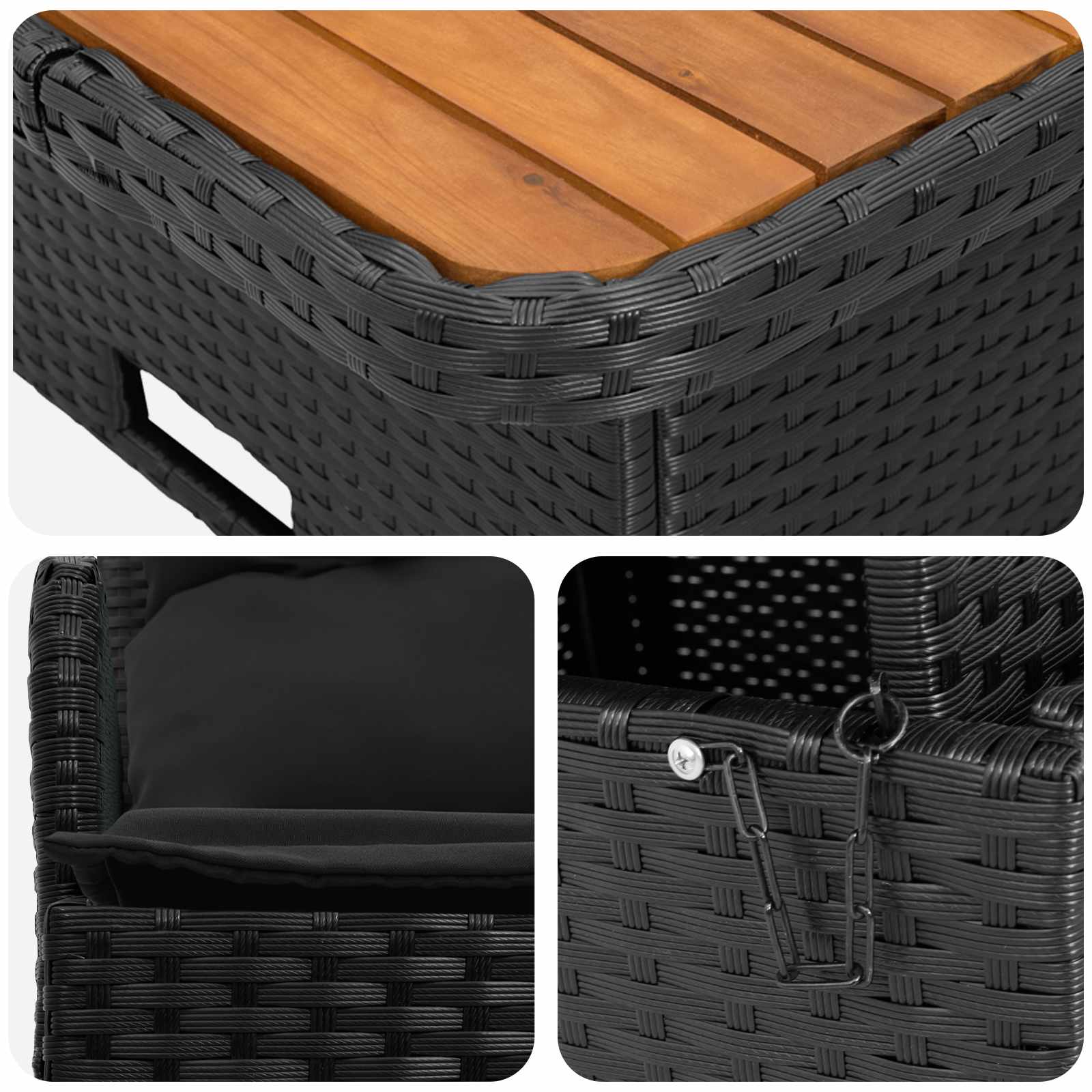vidaXL Sofa ogrodowa z podłokietnikami i podnoszonym stołem 2 Sztuka