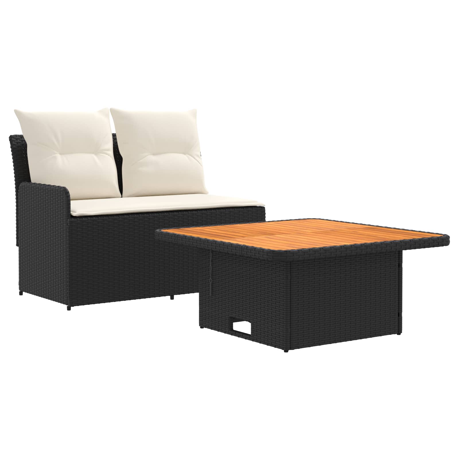 vidaXL Sofa ogrodowa z podłokietnikami i podnoszonym stołem 2 Sztuka