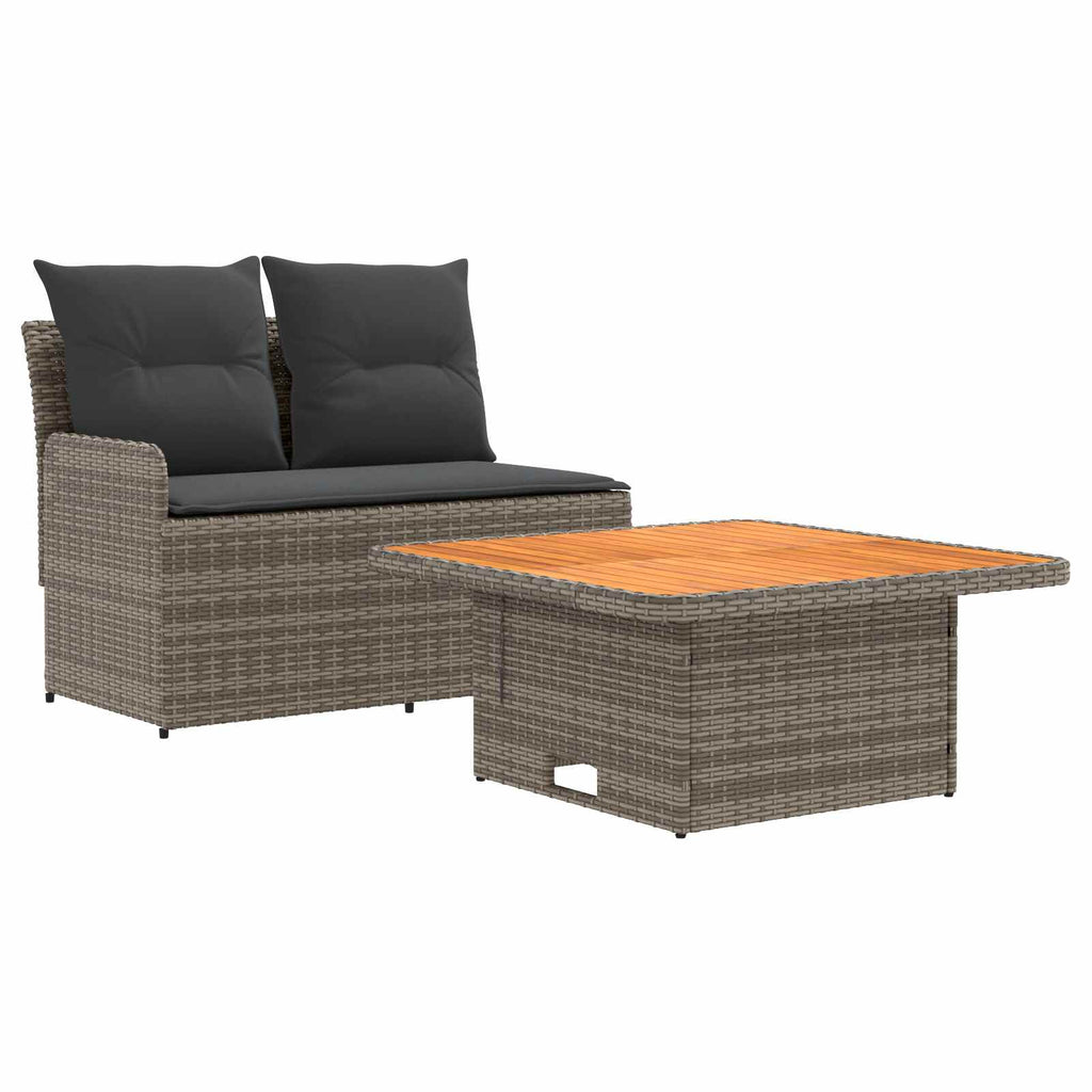 vidaXL Sofa ogrodowa z podłokietnikami i podnoszonym stołem 2 Sztuka
