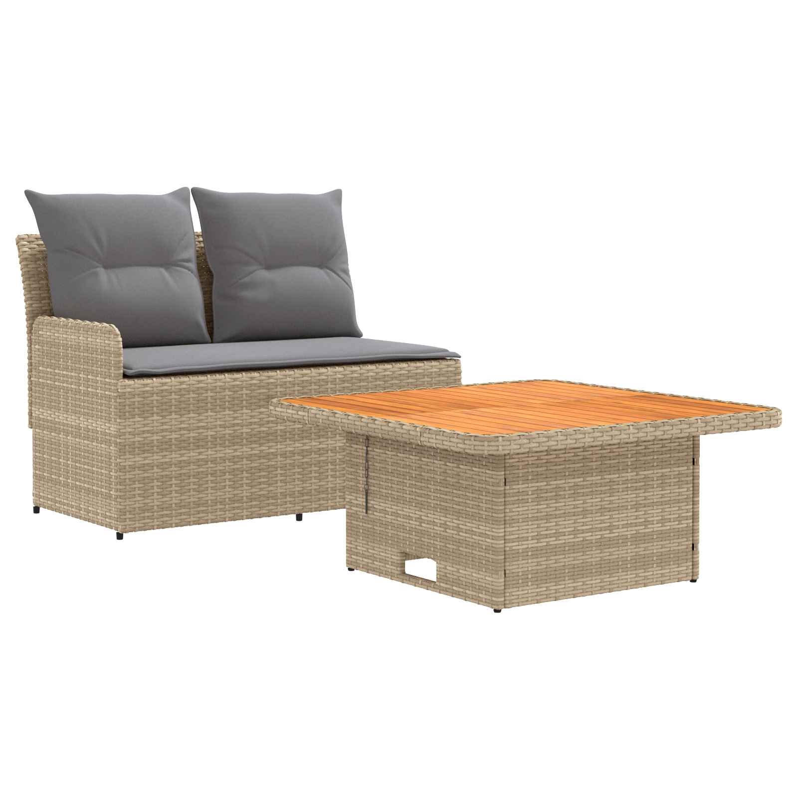 vidaXL Sofa ogrodowa z podłokietnikami i podnoszonym stołem 2 Sztuka