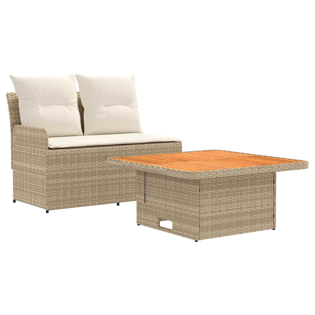vidaXL Sofa ogrodowa z podłokietnikami i podnoszonym stołem 2 Sztuka