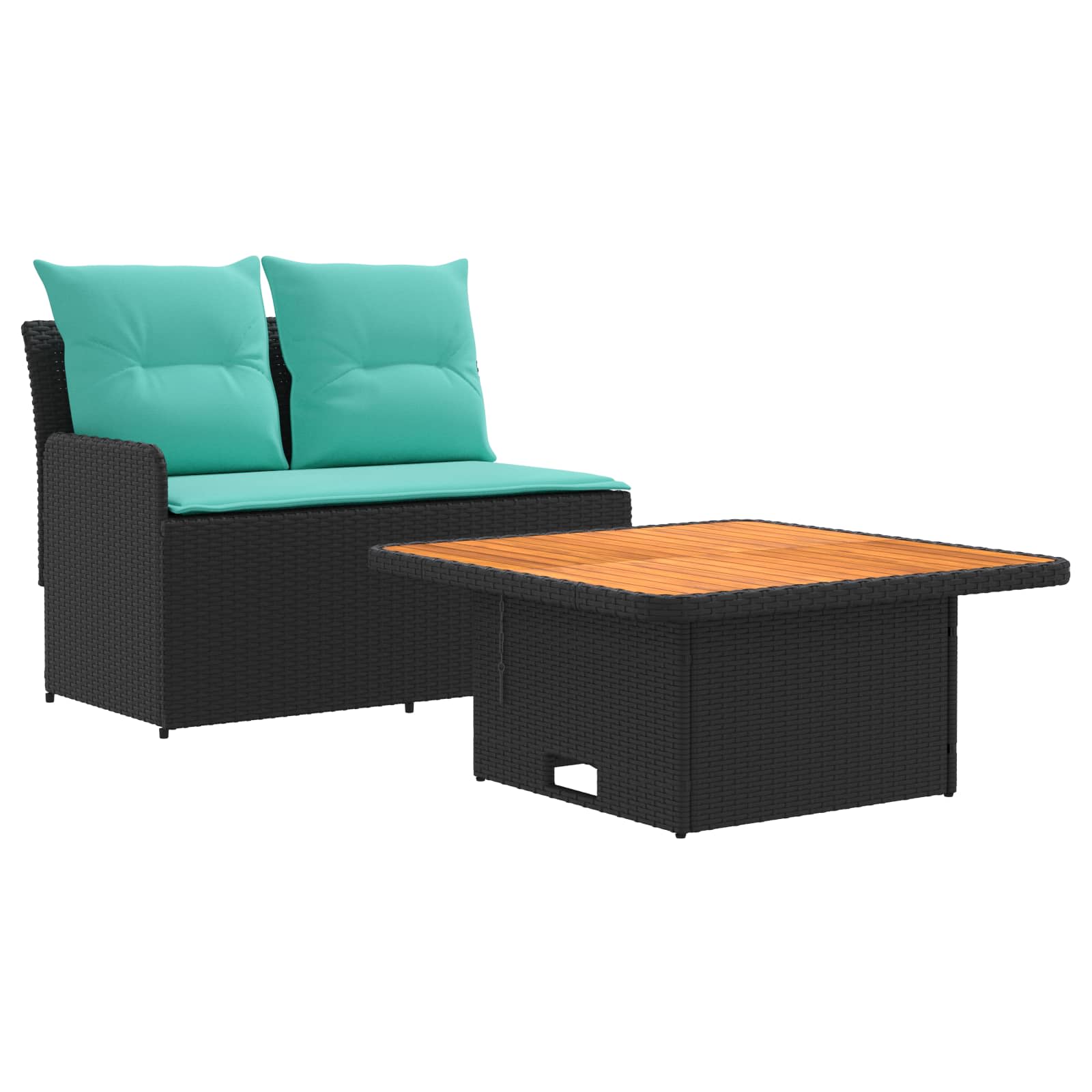 vidaXL Sofa ogrodowa z podłokietnikami i podnoszonym stołem 2 Sztuka