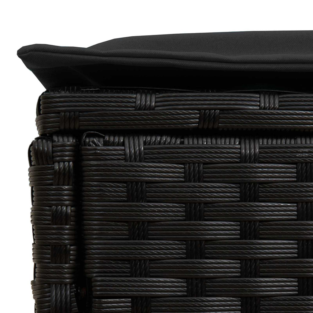 vidaXL Pufa ogrodowa 2 Sztuka Czarny 38 x 38 x 45 cm Rattan PE