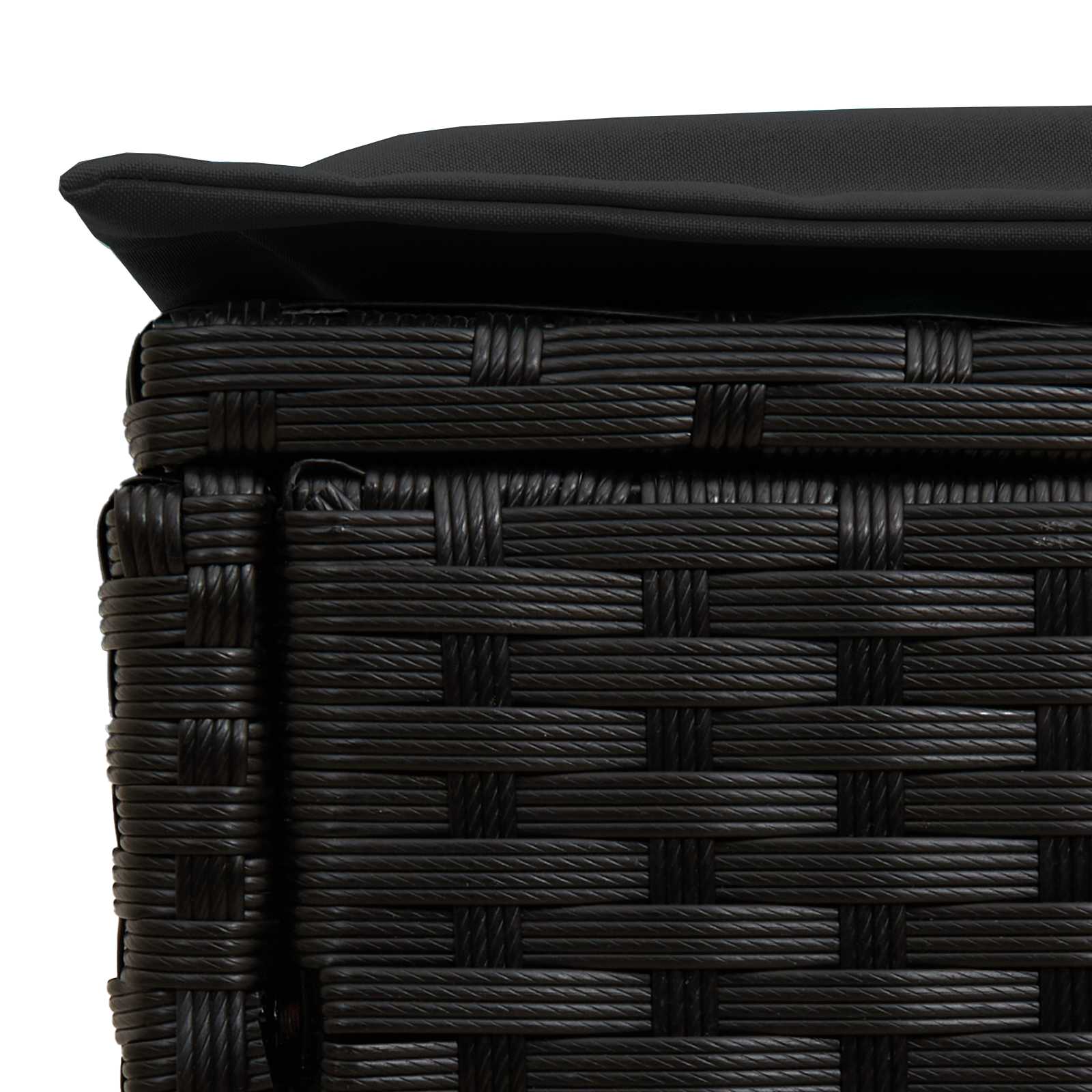 vidaXL Pufa ogrodowa 2 Sztuka Czarny 38 x 38 x 45 cm Rattan PE