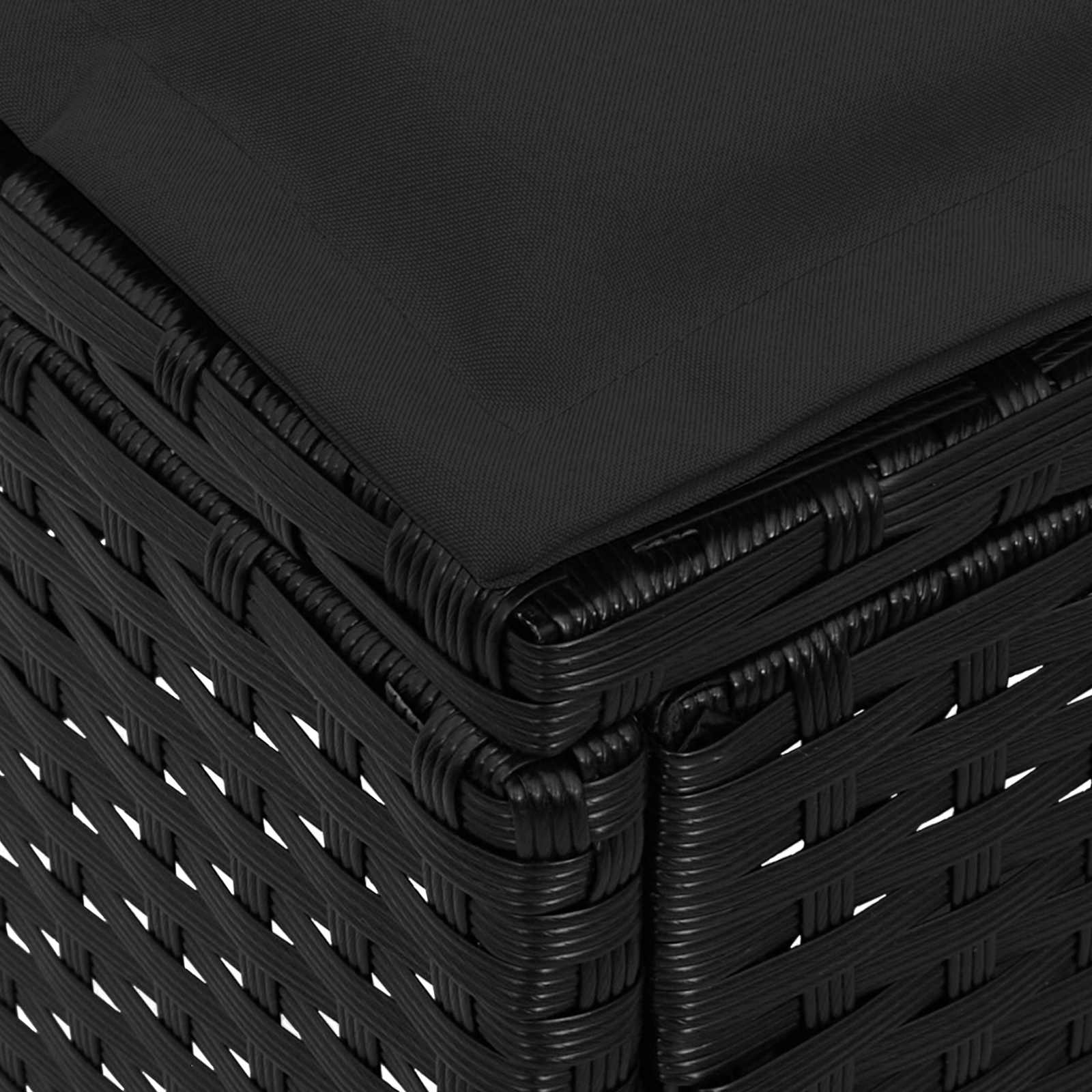vidaXL Pufa ogrodowa 2 Sztuka Czarny 38 x 38 x 45 cm Rattan PE
