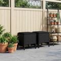 vidaXL Pufa ogrodowa 2 Sztuka Czarny 38 x 38 x 45 cm Rattan PE