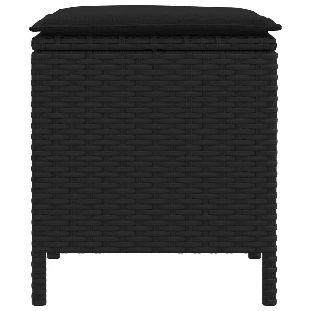 vidaXL Pufa ogrodowa 2 Sztuka Czarny 38 x 38 x 45 cm Rattan PE