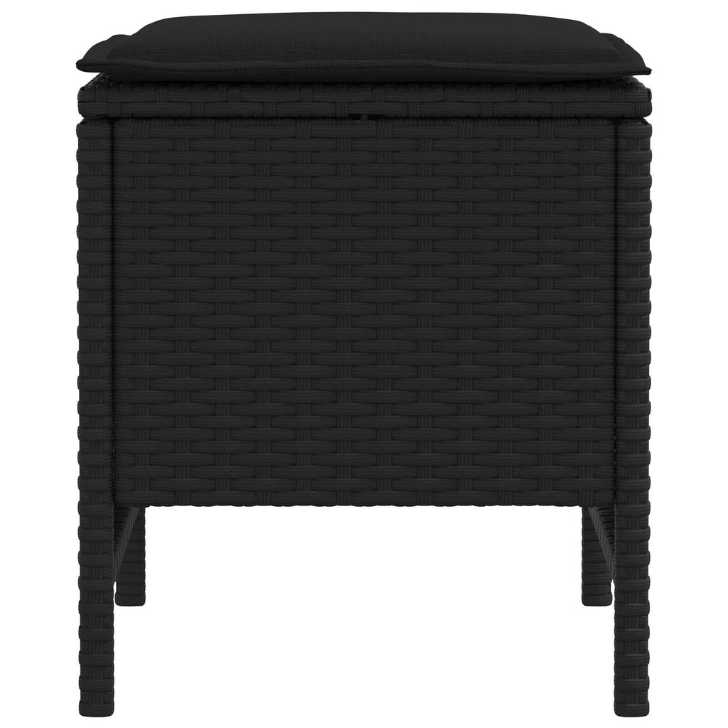 vidaXL Pufa ogrodowa 2 Sztuka Czarny 38 x 38 x 45 cm Rattan PE