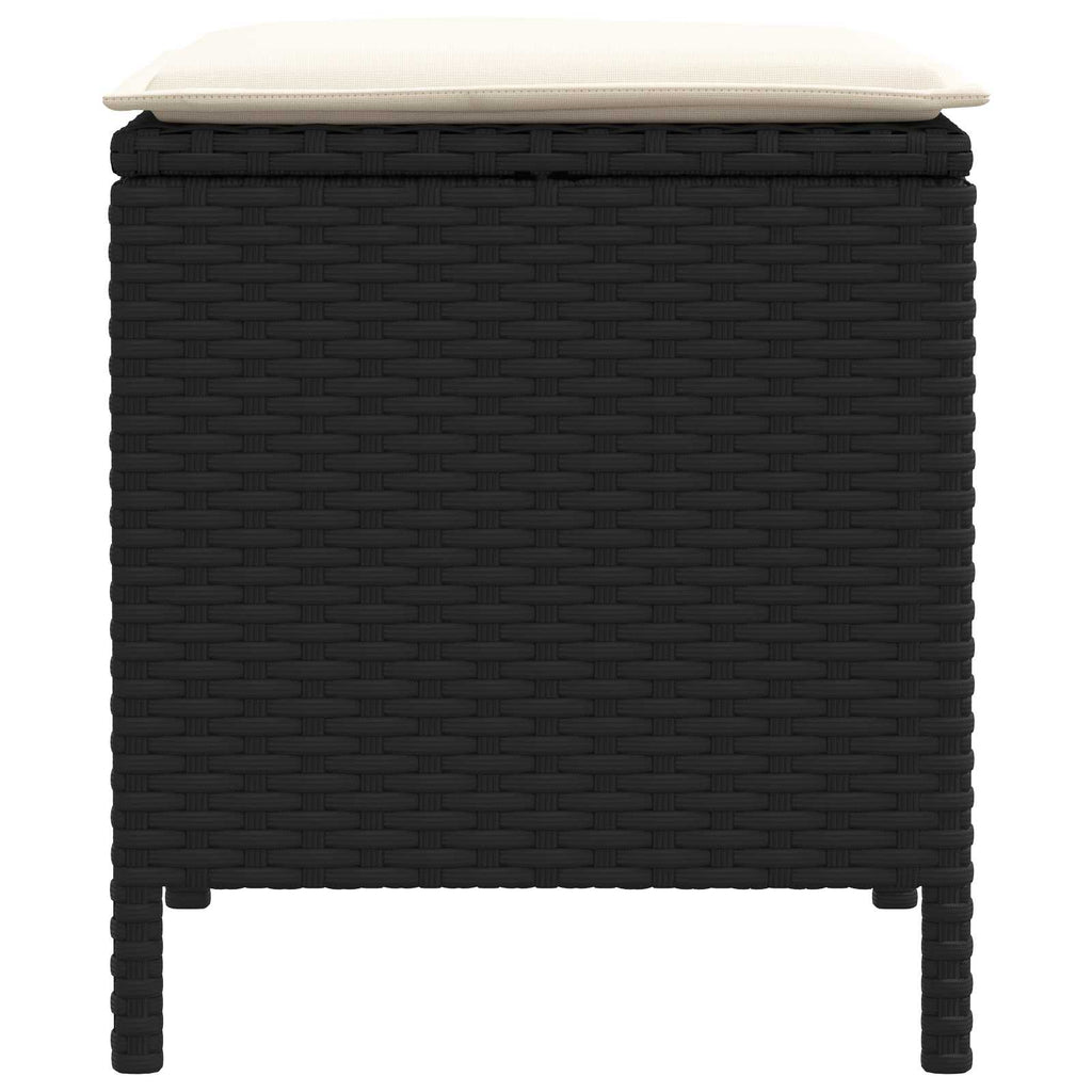 vidaXL Pufa ogrodowa 2 Sztuka Czarny i kremowy 38 x 38 x 45 cm