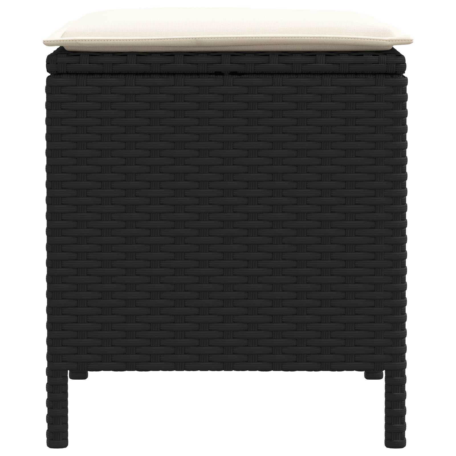 vidaXL Pufa ogrodowa 2 Sztuka Czarny i kremowy 38 x 38 x 45 cm