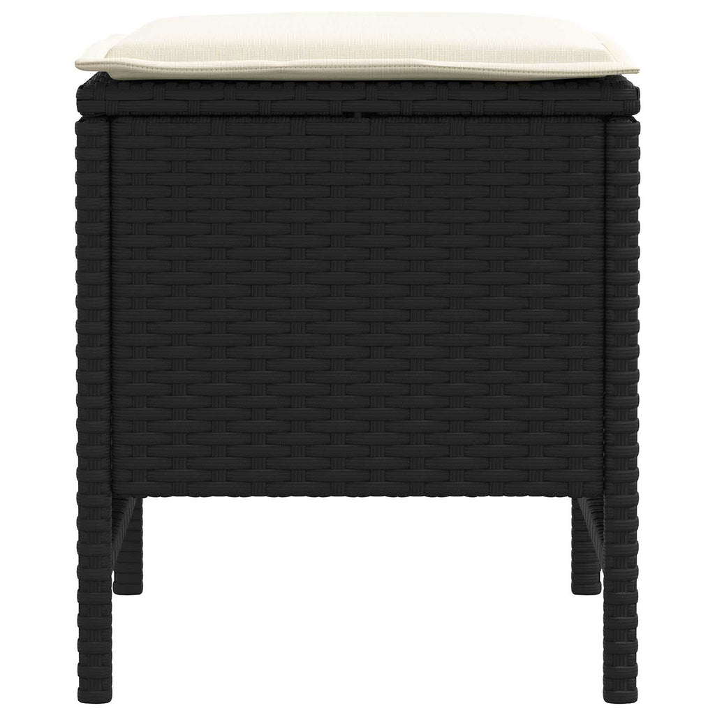 vidaXL Pufa ogrodowa 2 Sztuka Czarny i kremowy 38 x 38 x 45 cm