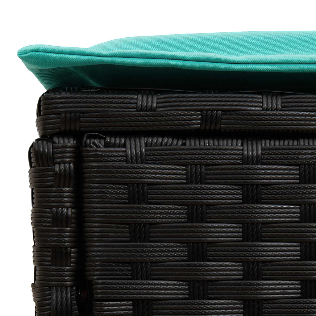 vidaXL Pufa ogrodowa 2 Sztuka Czarny i Turkusowy 38 x 38 x 45 cm