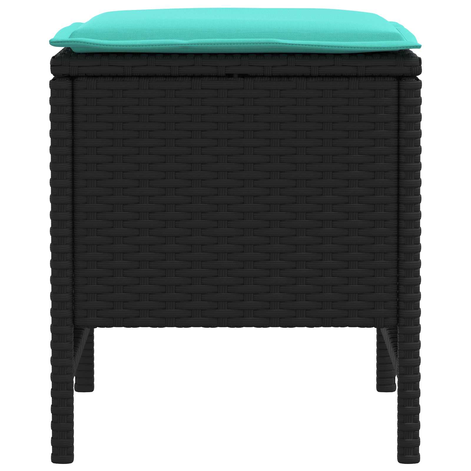 vidaXL Pufa ogrodowa 2 Sztuka Czarny i Turkusowy 38 x 38 x 45 cm
