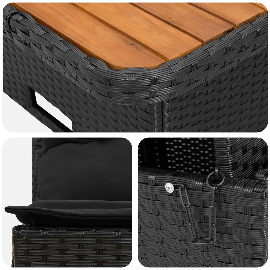 vidaXL 2 Sztuka Środkowa sofa ogrodowa z podnoszonym stolikiem