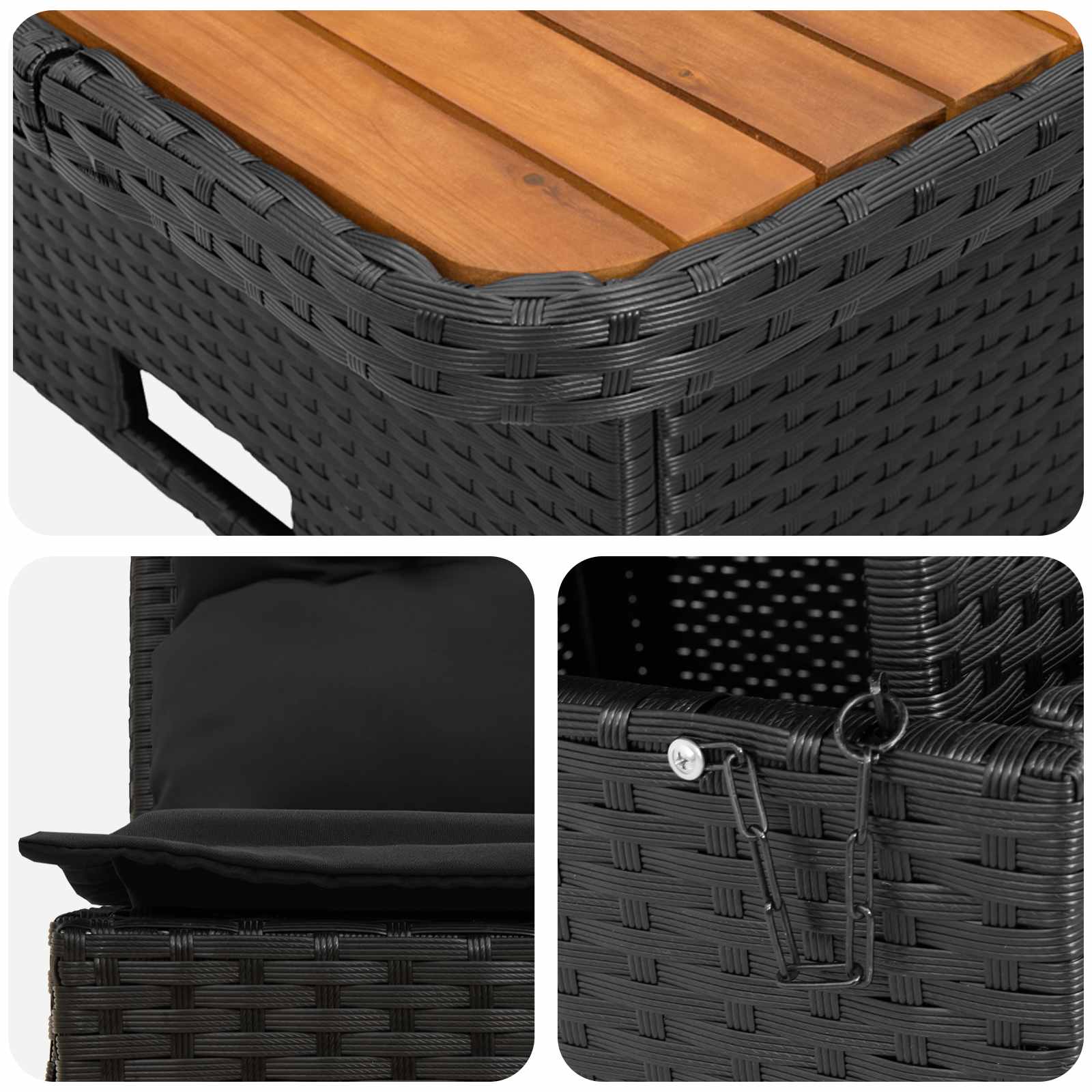 vidaXL 2 Sztuka Środkowa sofa ogrodowa z podnoszonym stolikiem