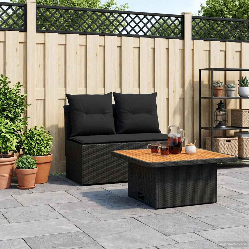 vidaXL 2 Sztuka Środkowa sofa ogrodowa z podnoszonym stolikiem
