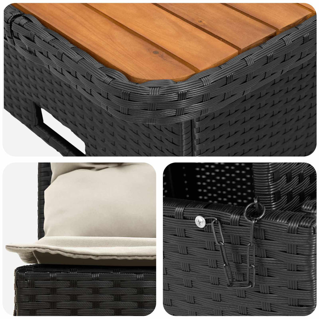 vidaXL 2 Sztuka Środkowa sofa ogrodowa z podnoszonym stolikiem