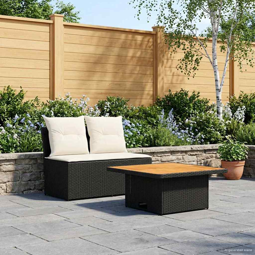 vidaXL 2 Sztuka Środkowa sofa ogrodowa z podnoszonym stolikiem