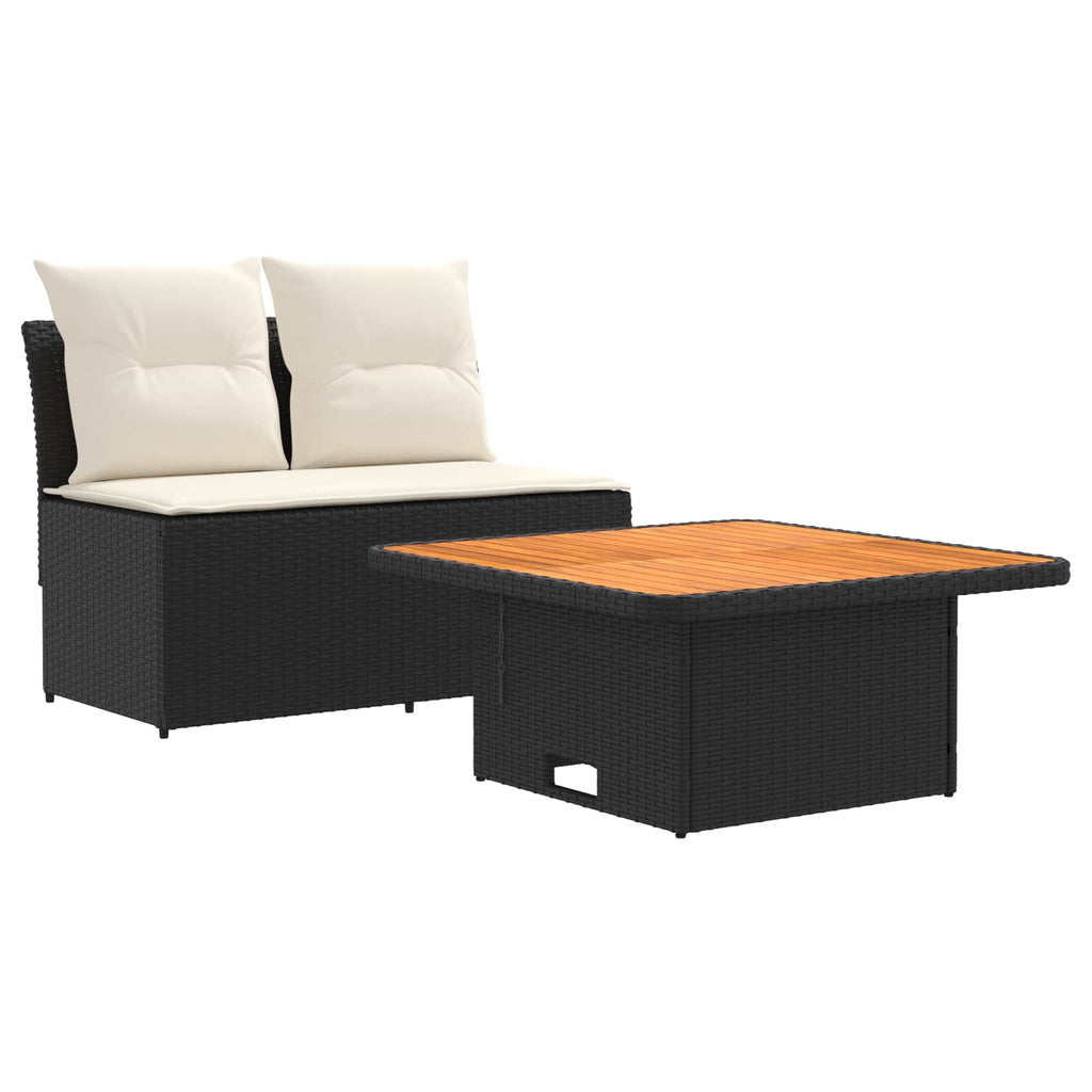 vidaXL 2 Sztuka Środkowa sofa ogrodowa z podnoszonym stolikiem