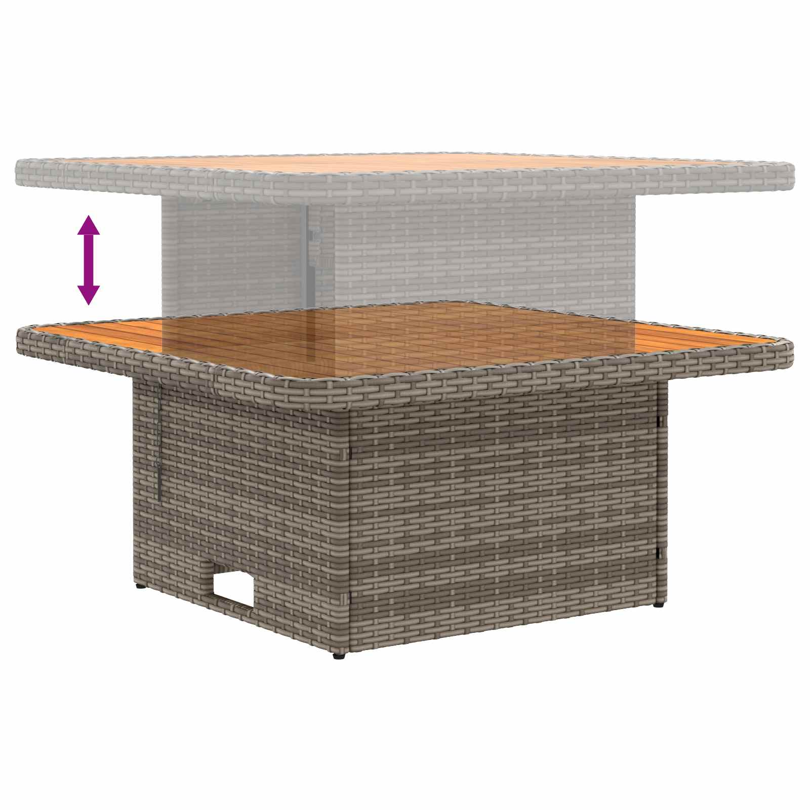 vidaXL 2 Sztuka Środkowa sofa ogrodowa z podnoszonym stolikiem